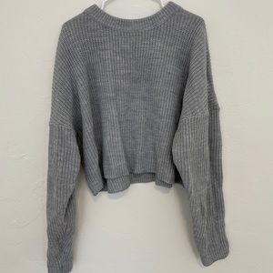 White Fox Cropped Sweater